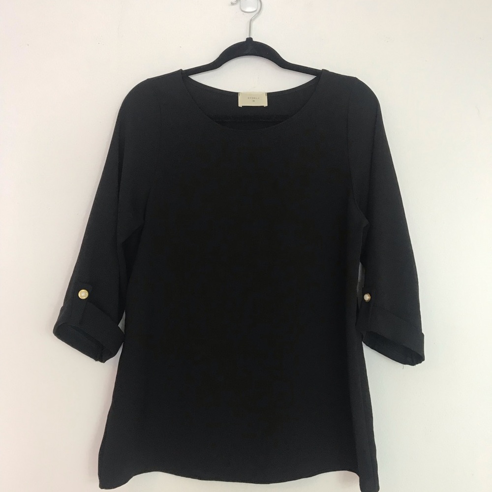 Black Everly blouse with button detail